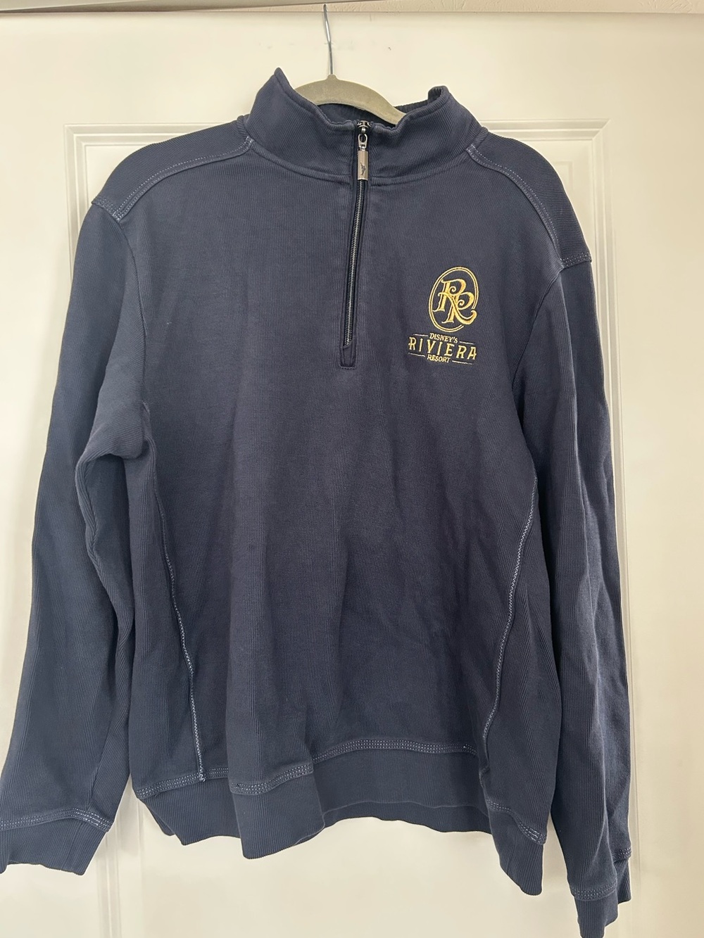 Disney Tommy Bahama Riviera Resort Navy Quarter-Zip Size Large Men's Great